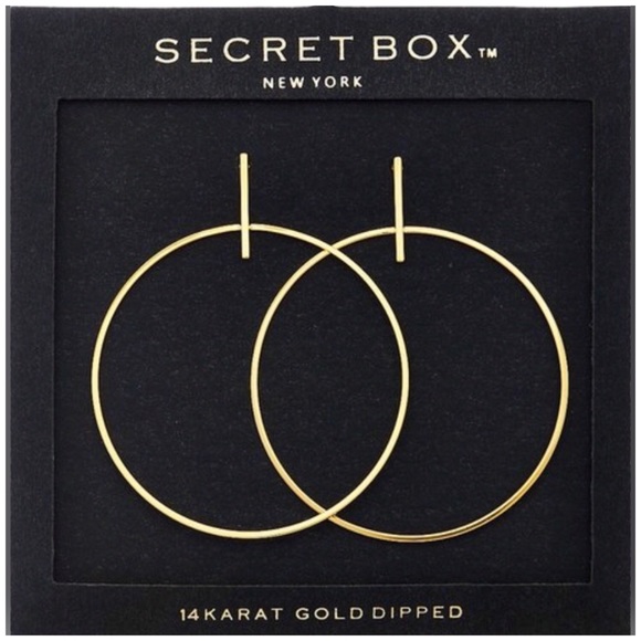 14K Gold Dipped Large Hoop Bar Stud Earrings Boutique